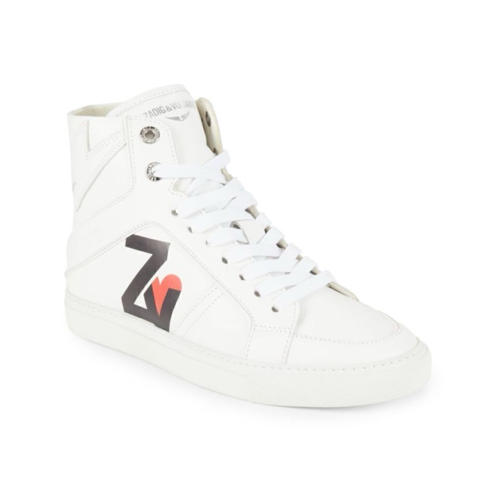 ZADIG & VOLTAIRE Logo High Top Zip Sneakers New